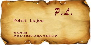 Pohli Lajos névjegykártya